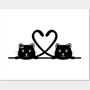 Black cats in love Posters and Art